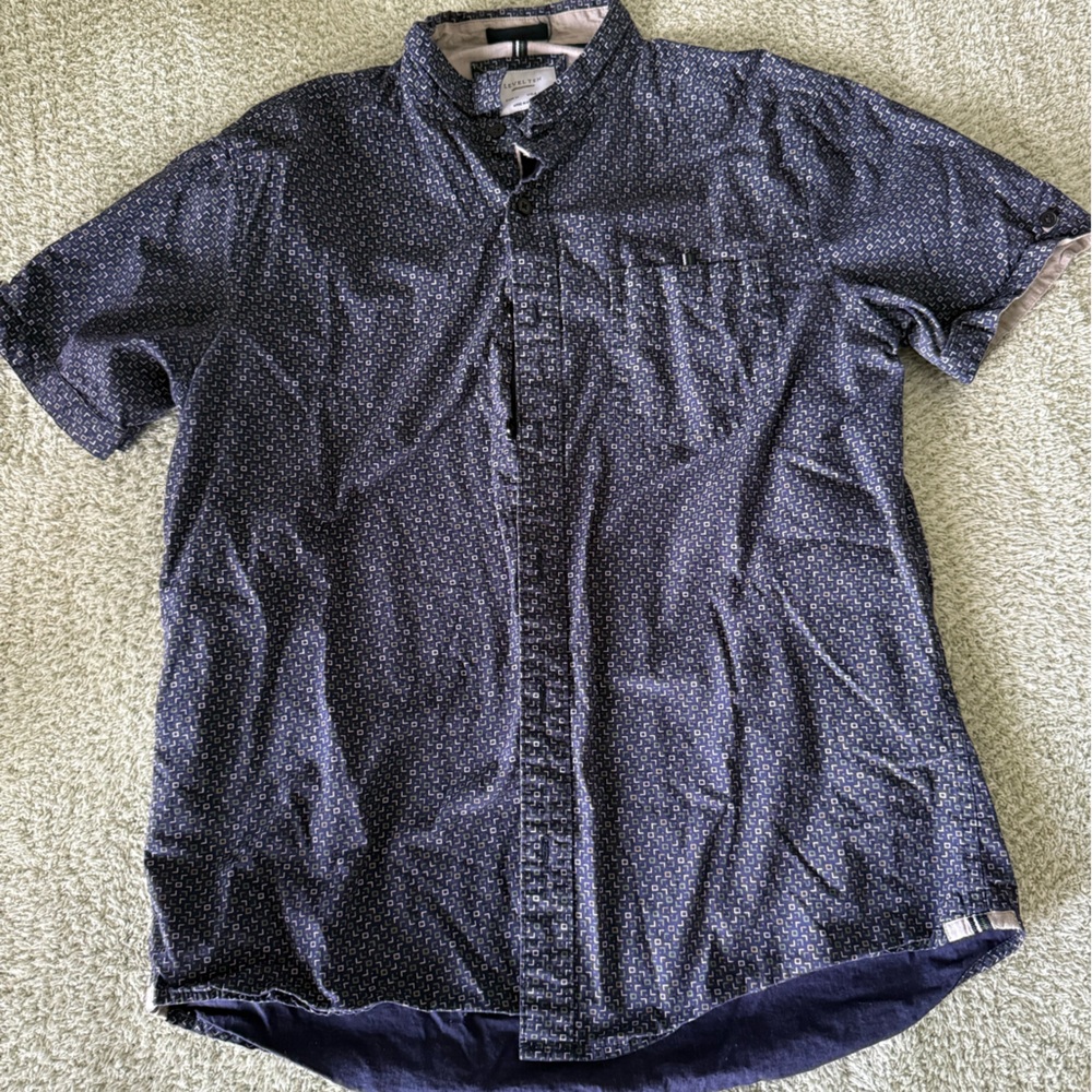 Navy Blue Button-Up Shirt